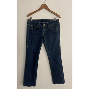 True Religion 31 Jeans Y2k Style Low Rise Logo Flap Pockets Bootcut Stretch